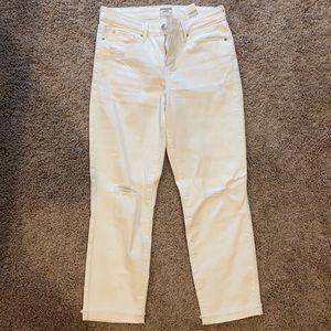 Levi denizen mid rise skinny jeans - white